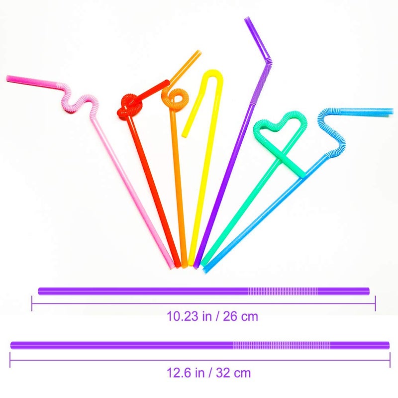 CVNDKN 200 Pcs Colorful Plastic Long Flexible Straws.(0.23'' diameter and 10.2" long) - Image 2